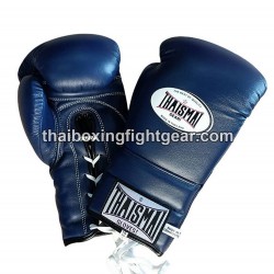 Guantes de boxeo tailandés Thaismai BG121 guantes con cordones Azul