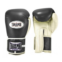 Guantes de boxeo tailandés Thaismai BGLW Longwrist Gris Blanco