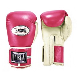 Guantes de boxeo tailandés Thaismai BGLW Longwrist Rosa Blanco