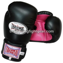 Guantes de boxeo Thai Para niños Thaismai BG124 Sintético Negro Rosa