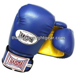 Guantes de boxeo Thai Para niños Thaismai BG124 Sintético Azul Amarillo