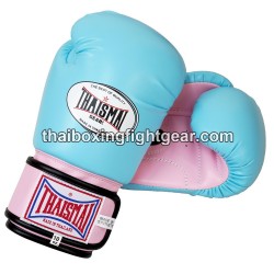 Guantes de boxeo Thai Para niños Thaismai BG124 Sintético Azul claro Rosa