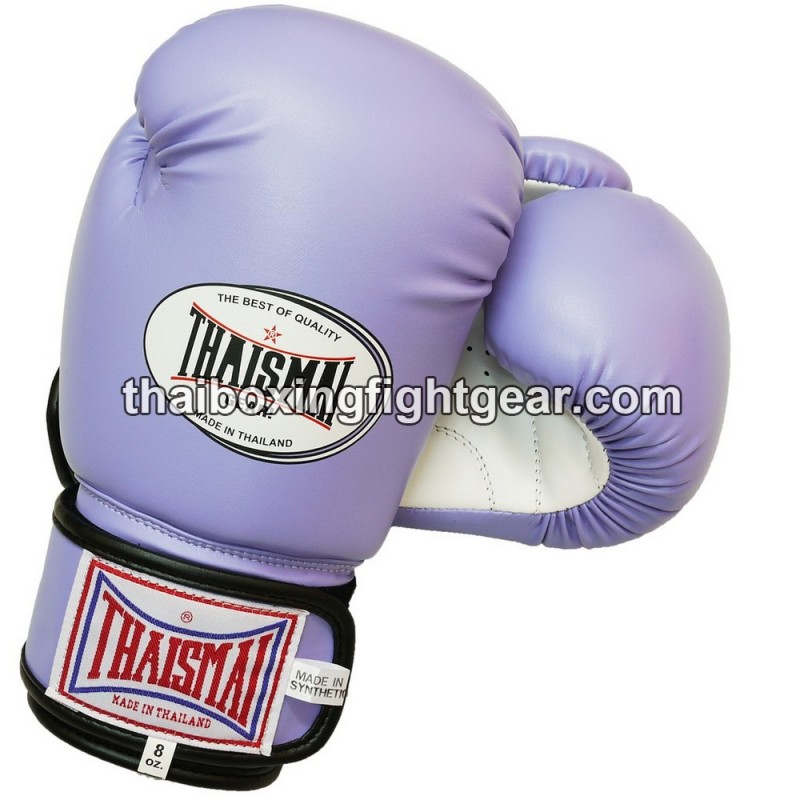 Guantes de boxeo Thai Para niños Thaismai BG124 Sintético Púrpura claro blanco