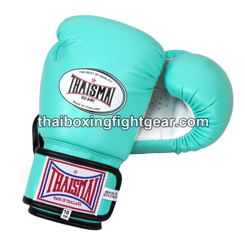 Guantes de boxeo Thai Para niños Thaismai BG124 Sintético Verde menta Blanco