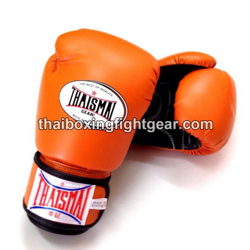 Guantes de boxeo Thai Para niños Thaismai BG124 Sintético naranja negro