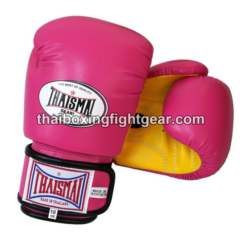 Guantes de boxeo Thai Para niños Thaismai BG124 Sintético Rosa amarillo