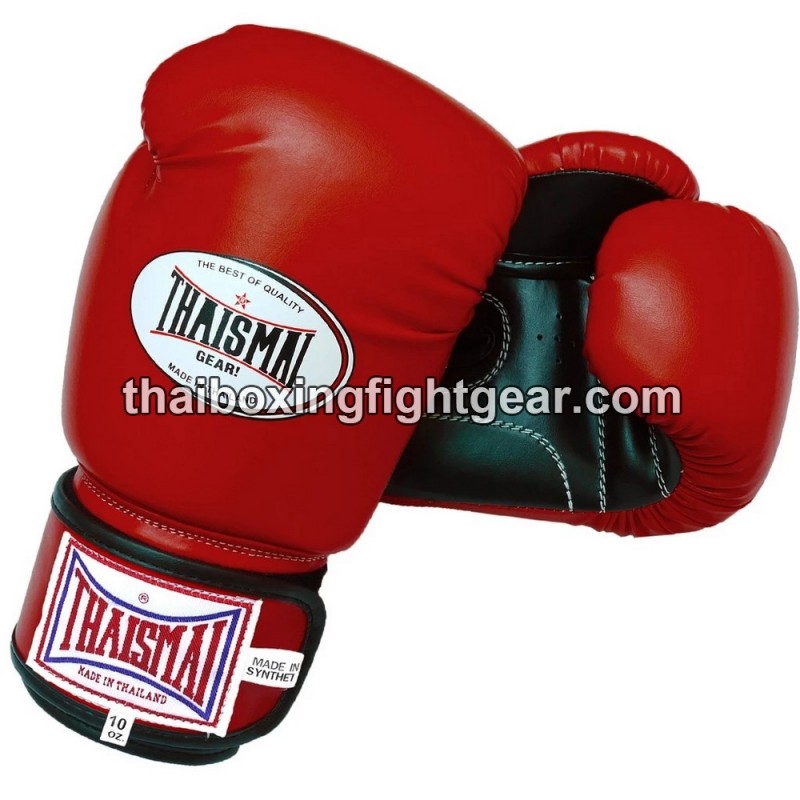 Guantes de boxeo Thai Para niños Thaismai BG124 Sintético Rojo Negro