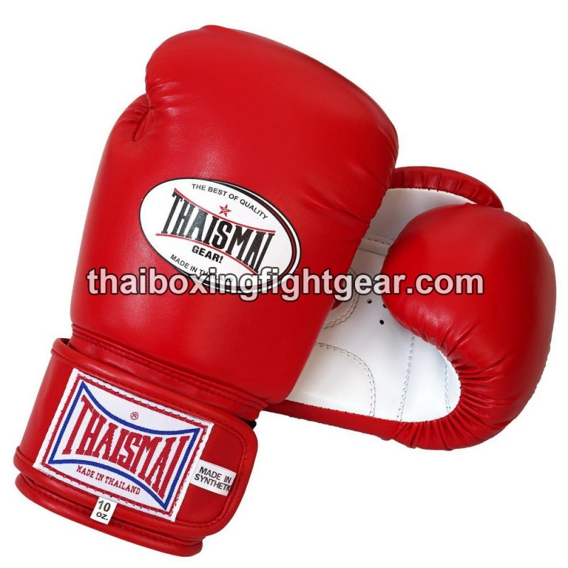 Guantes de boxeo Thai Para niños Thaismai BG124 Sintético Rojo Blanco