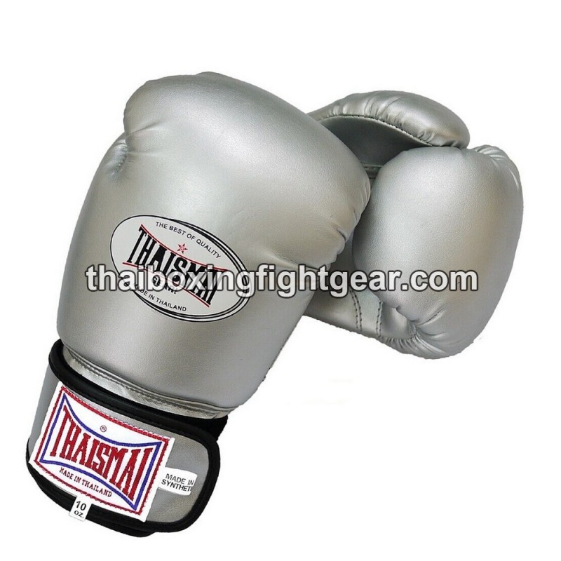 Guantes de boxeo Thai Para niños Thaismai BG124 Sintético Plata
