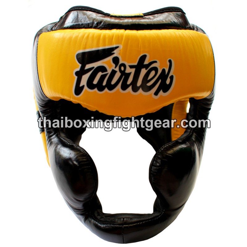 Casco de Proteccion Fairtex HG-13  Cuero Amarillo | Protecciones
