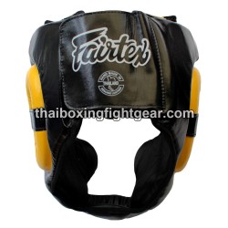 Casco de Proteccion Fairtex HG-13  Cuero Amarillo | Protecciones