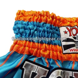 Pantalón Corto de Boxeo Yokkao Tailandés -pinstripe turquesa | Pantalone