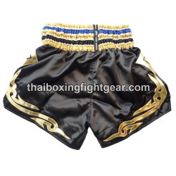 Pantalones cortos de boxeo Tailandés Muay Thai Twins-negro azul | Pantalone