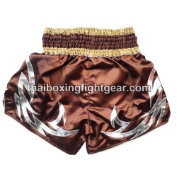 Pantalones cortos de boxeo Tailandés Muay Thai Twinsmarrón | Pantalone
