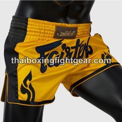 Pantalones cortos de boxeo  Muay Thai Fairtex BS1701-corte delgado- amarillo | Pantalone