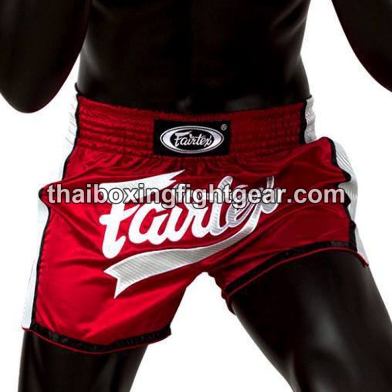 Pantalones cortos de boxeo  Muay Thai Fairtex BS1704 rojo blanco | Pantalone