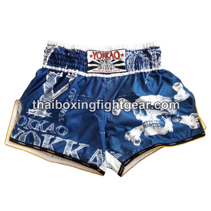 Pantalón Corto de Boxeo Yokkao Tailandés Carbon Fit Skullz | Yokkao
