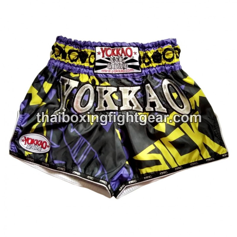Pantalón Corto de Boxeo Yokkao Tailandés Carbon Fit Sick Violeta | Yokkao