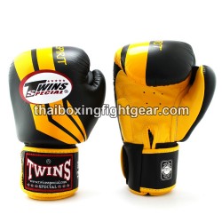 Guantes de boxeo Thai Twins Fancy Amarillo Negro FBGVL3-43 | Guantes