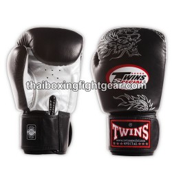 Guantes de boxeo Twins FBGVL3-6 Edición Limitada "Dragon" Negro y Plata | Muay Thai Gloves