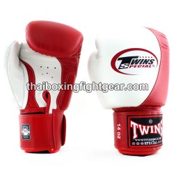 Guantes de boxeo thai Twins BGVL8 blanco y rojo | Guantes