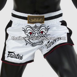 Pantalones cortos de boxeo tailandés Fairtex bs 1712 blanco | Pantalone