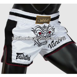 Pantalones cortos de boxeo tailandés Fairtex bs 1712 blanco | Pantalone