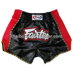Muay Thai Fairtex BS 301 pantalones cortos de boxeo negros y rojos | Pantalone