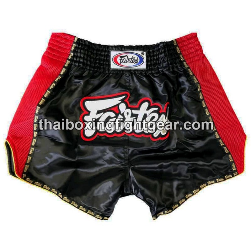 Muay Thai Fairtex BS 301 pantalones cortos de boxeo negros y rojos | Pantalone
