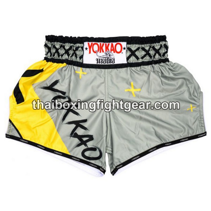 Pantalón Corto de Boxeo Yokkao Tailandés -carbon-fit-X gris | Pantalone