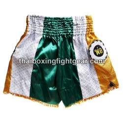 Pantalones cortos de boxeo thai Lumpinee verde/gris | Muay Thai Shorts
