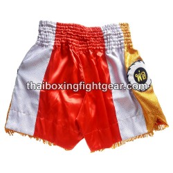 Pantalones cortos de boxeo thai Lumpinee rojo/gris | Muay Thai Shorts
