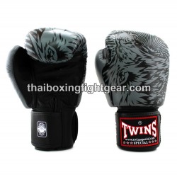 Guantes de boxeo Thai Twins FBGVL3-50 "Wolf" Negro y Gris | Guantes