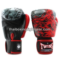 Guantes de boxeo Thai Twins FBGVL3-50 "Wolf" Negro y Rojo | Guantes