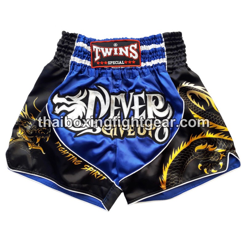 Pantalones cortos de muay thai Twins "DRAGON" BLUE | Pantalone