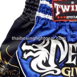 Pantalones cortos de muay thai Twins "DRAGON" BLUE | Pantalone