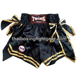 Pantalones de Boxeo TWINS Muay Thai  "BOW-KNOT" NEGRO | ladies