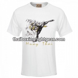 Camiseta de boxeo Human Fight "HIGH KICK" Blanco