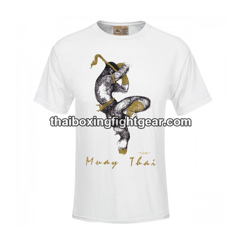 Camiseta de boxeo Human Fight "COUP OF PIED DESER" BLANCO | Camisetas