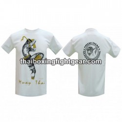 Camiseta de boxeo Human Fight "COUP OF PIED DESER" BLANCO | Camisetas