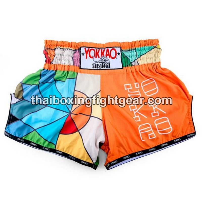 Pantalón Corto de Boxeo Yokkao Tailandés Carbon Fit Good Vibes | Yokkao