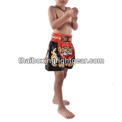 Boxeo Shorts Thai Red Child Negro | Kids
