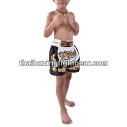 Boxeo Cortos Thai Child Blanco Negro | Kids