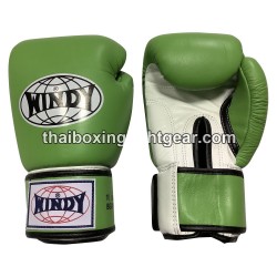 Guantes de boxeo tailandés Windy BGVH verde blanco | Guantes