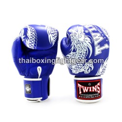 Guantes de boxeo Thai Twins FBGVL3-49 "Dragon" azul | Guantes