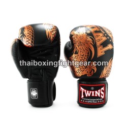 Guantes de boxeo Thai Twins FBGVL3-49 "Dragon" negro | Guantes