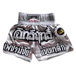 Pantalones cortos de boxeo thai Lumpinee Plata | Muay Thai Shorts