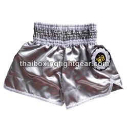 Pantalones cortos de boxeo thai Lumpinee Plata | Muay Thai Shorts