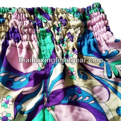 Raja Boxing pantalones cortos de Muay Thai Flower Blue | Muay Thai Shorts