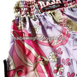 Raja Boxing pantalones cortos de Muay Thai Flower Pink | Muay Thai Shorts